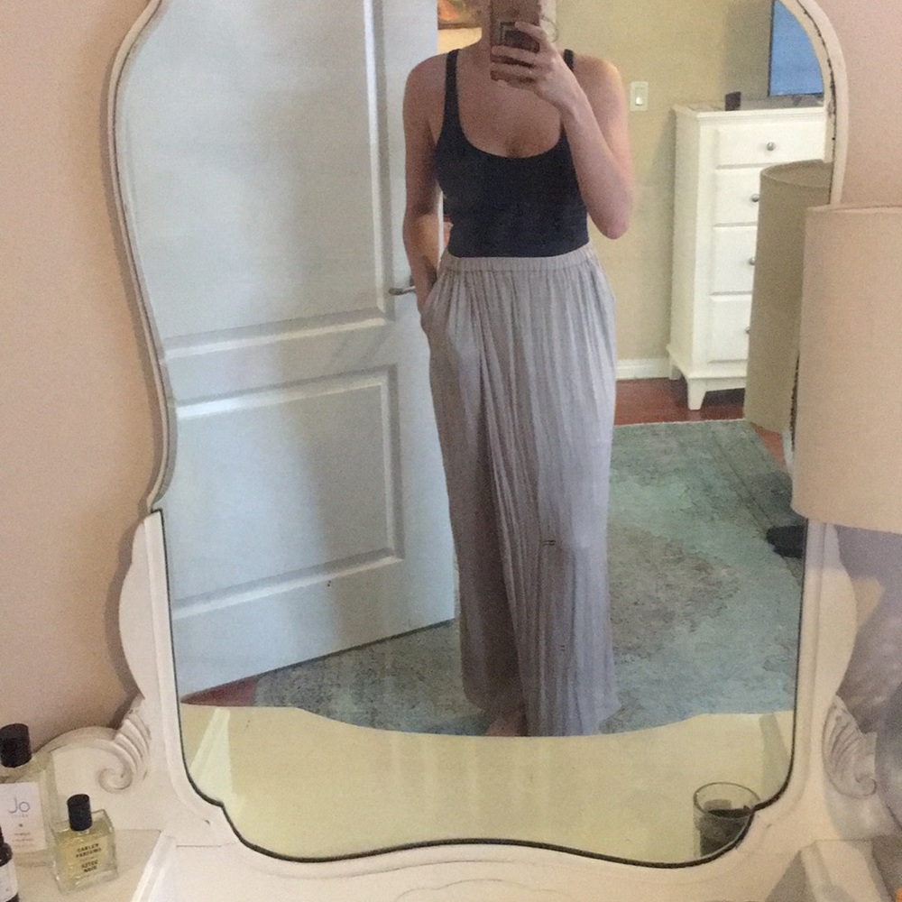 satin wide leg pants